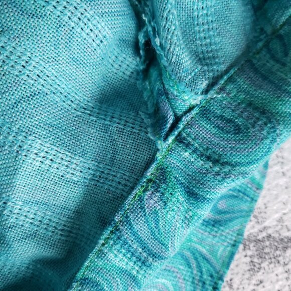 Hand made Vintage Bright Blue Paisley Blouse Top - Picture 9 of 13